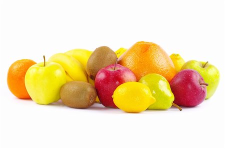 simsearch:400-05741507,k - Composition with fruits isolated on white Stockbilder - Microstock & Abonnement, Bildnummer: 400-04849870