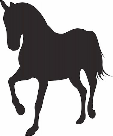 simsearch:400-07316355,k - horse silhouette isolated on white background. Vector illustration Stock Photo - Budget Royalty-Free & Subscription, Code: 400-04840049