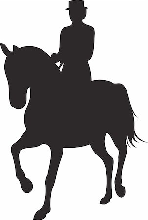 horse silhouette isolated on white background. Vector illustration Foto de stock - Super Valor sin royalties y Suscripción, Código: 400-04840051