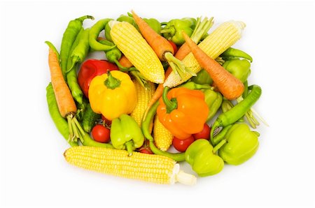 simsearch:400-04243170,k - Various vegetables isolated on the white background Stock Photo - Budget Royalty-Free & Subscription, Code: 400-04840325