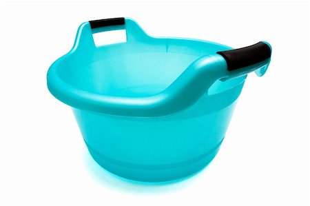 plastic bathtub - Plastic turquoise basin on a white background Stock Photo - Budget Royalty-Free & Subscription, Code: 400-04840456