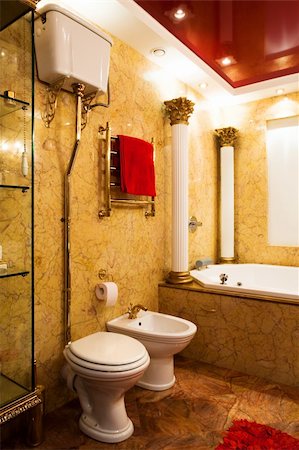 simsearch:6109-08537165,k - Fashionable yellow bathroom in a modern apartment Stock Photo - Budget Royalty-Free & Subscription, Code: 400-04840461