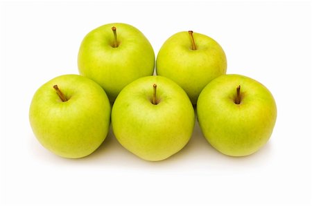simsearch:400-04243170,k - Green apples isolated on the white background Stock Photo - Budget Royalty-Free & Subscription, Code: 400-04840657