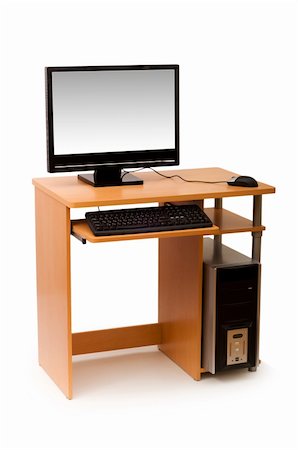 simsearch:400-04831784,k - Computer and desk isolated on the white Fotografie stock - Microstock e Abbonamento, Codice: 400-04840665