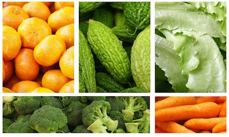fiber rich foods - Fruits and Vegetables Variety and Choice Collage Photographie de stock - Aubaine LD & Abonnement, Code: 400-04840676
