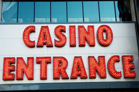 Casino entrance with big neon red letters Stock Photo - Budget Royalty-Free & Subscription, Code: 400-04840670