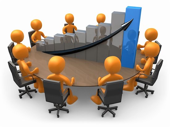 3D people doing a meeting on a table with a large graph. Foto de stock - Sin royalties, Artista: 3pod, Código de la imagen: 400-04840713