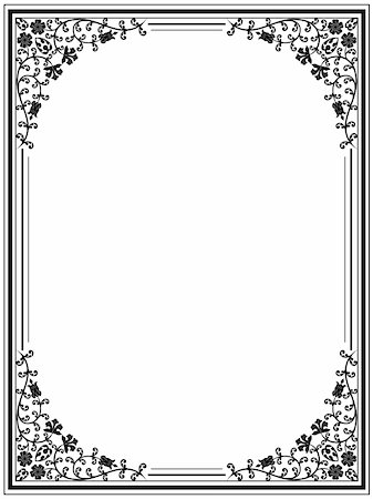 damask vector - Vintage floral frame.  Vector illustration. Stock Photo - Budget Royalty-Free & Subscription, Code: 400-04840837