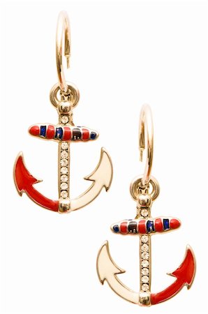 simsearch:400-05297829,k - Pair of earrings isolated on the white background Photographie de stock - Aubaine LD & Abonnement, Code: 400-04841215