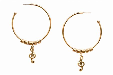 simsearch:400-05297829,k - Pair of earrings isolated on the white background Photographie de stock - Aubaine LD & Abonnement, Code: 400-04841217