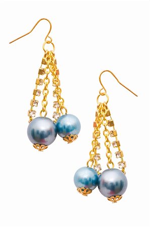 simsearch:400-05297829,k - Pair of earrings isolated on the white background Photographie de stock - Aubaine LD & Abonnement, Code: 400-04841211