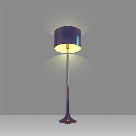 fthes (artist) - vector lamp against a grey wall Stockbilder - Microstock & Abonnement, Bildnummer: 400-04841299