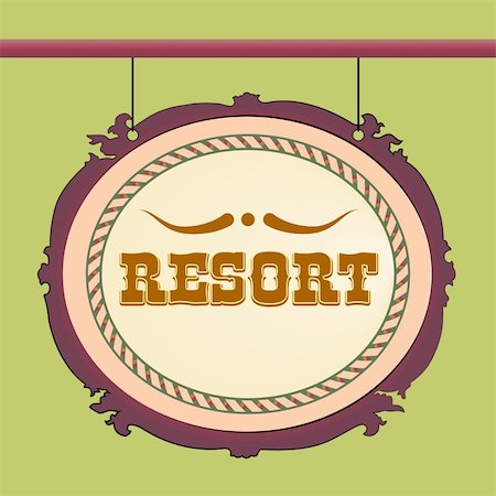 vector resort sign wild west style Stock Photo - Budget Royalty-Free & Subscription, Code: 400-04841303