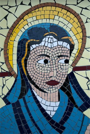 effigy - Virgin Mary Mosaic made of glazed ceramic tiles. Stock Photo - Budget Royalty-Free & Subscription, Code: 400-04841413