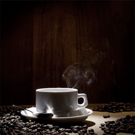 Beautiful coffee still-life on a black background Stock Photo - Budget Royalty-Free & Subscription, Code: 400-04841473