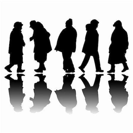 old people black silhouettes, abstract art illustration Stock Photo - Budget Royalty-Free & Subscription, Code: 400-04841524