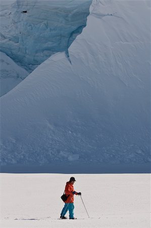 Man moves on skis. Glacier in background. Antarctica Stock Photo - Budget Royalty-Free & Subscription, Code: 400-04841642