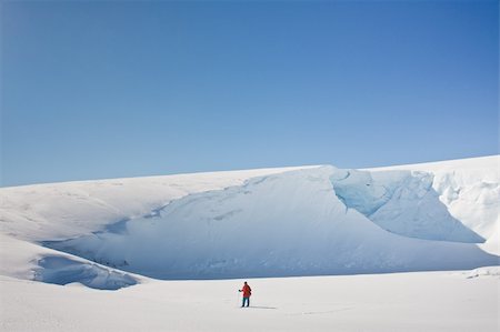 Man moves on skis. Glacier in background. Antarctica Stock Photo - Budget Royalty-Free & Subscription, Code: 400-04841643