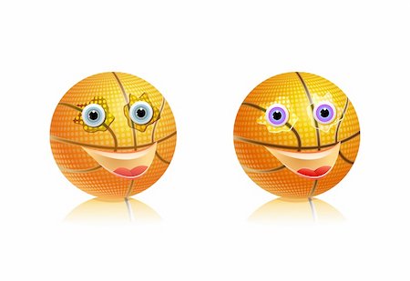 simsearch:858-03049840,k - ballon de basket sport avec visage. Illustration vectorielle isolée sur fond blanc Photographie de stock - Aubaine LD & Abonnement, Code: 400-04842133