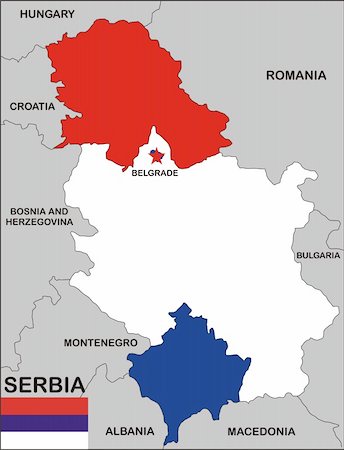 political map of serbia country with neighbors and national flag Foto de stock - Royalty-Free Super Valor e Assinatura, Número: 400-04842187