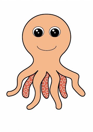 Illustration of a happy octopus Stock Photo - Budget Royalty-Free & Subscription, Code: 400-04842282