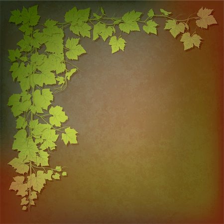 simsearch:400-04846972,k - grunge illustration with grape leaves on brown Stock Photo - Budget Royalty-Free & Subscription, Code: 400-04842306