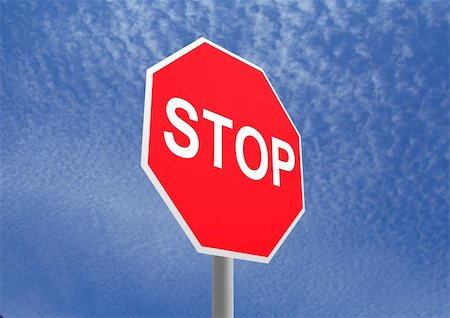 simsearch:400-04480527,k - 3D rendered stop sign over a sky background Stock Photo - Budget Royalty-Free & Subscription, Code: 400-04842311