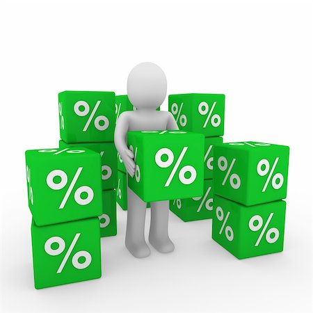 simsearch:400-04353279,k - 3d human green sale cube success percent business Stock Photo - Budget Royalty-Free & Subscription, Code: 400-04842892