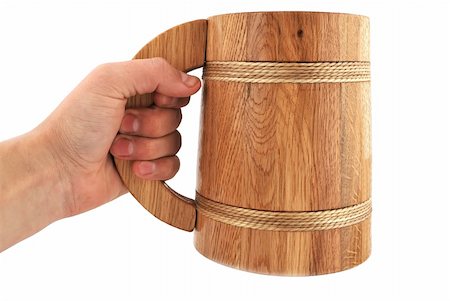 wooden beer mug on a white background Photographie de stock - Aubaine LD & Abonnement, Code: 400-04843015