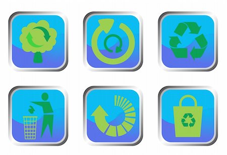 simsearch:400-04001344,k - Recycle button set, vector illustration Stock Photo - Budget Royalty-Free & Subscription, Code: 400-04843210
