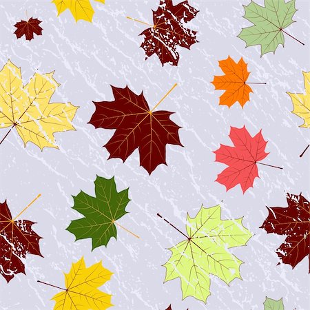 simsearch:400-04279579,k - Floral seamless grey grunge pattern of maple leaves (vector) Stock Photo - Budget Royalty-Free & Subscription, Code: 400-04843459