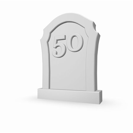 simsearch:400-06366826,k - gravestone with number fifty on white background - 3d illustration Stock Photo - Budget Royalty-Free & Subscription, Code: 400-04843565