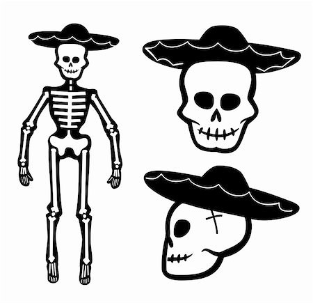 skeletal head drawing - Vector art of a skeleton isolated on white background Stock Photo - Budget Royalty-Free & Subscription, Code: 400-04843695