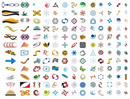 Large set of colorful symbol. Vector illustration. Vector art in Adobe illustrator EPS format, compressed in a zip file. The different graphics are all on separate layers so they can easily be moved or edited individually. The document can be scaled to any size without loss of quality. Stock Photo - Budget Royalty-Free & Subscription, Code: 400-04843700