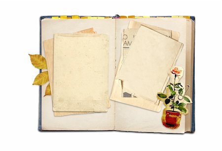 Old diary. Objects isolated over white Stock Photo - Budget Royalty-Free & Subscription, Code: 400-04854008