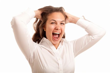 simsearch:400-04554224,k - a young woman posing stressed going crazy Stock Photo - Budget Royalty-Free & Subscription, Code: 400-04854474