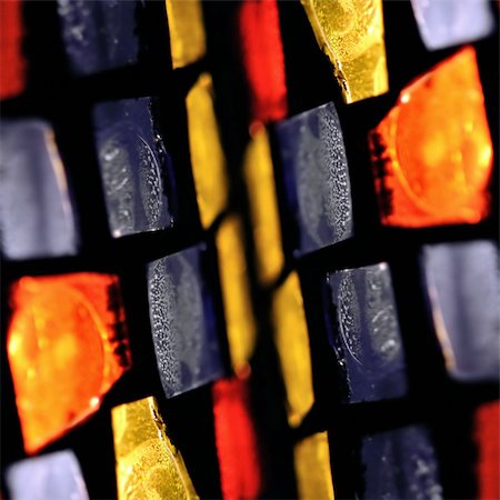 simsearch:400-04737132,k - Colorful stained glass abstract illuminated squares. Selective focus. Foto de stock - Royalty-Free Super Valor e Assinatura, Número: 400-04854530
