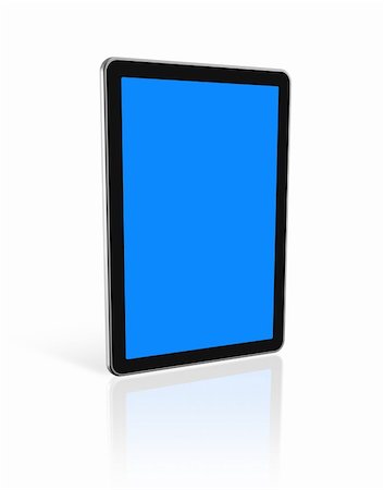 simsearch:400-04286230,k - 3D digital tablet pc, computer screen isolated on white. With 2 clipping paths : global scene clipping path and screens clipping path to place your designs or pictures Foto de stock - Royalty-Free Super Valor e Assinatura, Número: 400-04854543