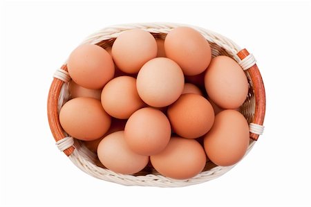 simsearch:400-07406705,k - Eggs in basket isolated on white white background Foto de stock - Super Valor sin royalties y Suscripción, Código: 400-04855079