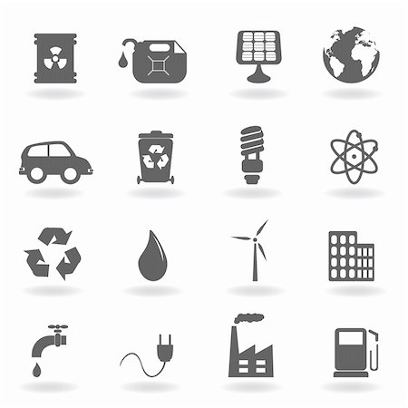 renewable energy graphic symbols - Ecology and environment related icon set Stock Photo - Budget Royalty-Free & Subscription, Code: 400-04855155
