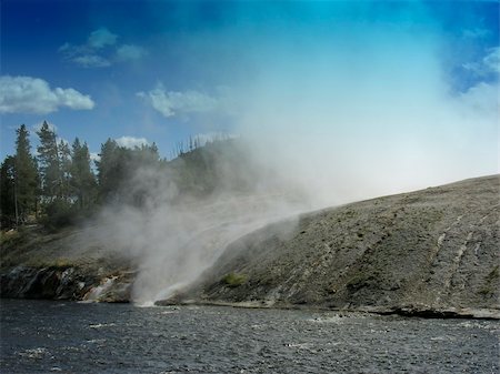 Smoky Geyser in the Yellowstone National Park Stock Photo - Budget Royalty-Free & Subscription, Code: 400-04855425