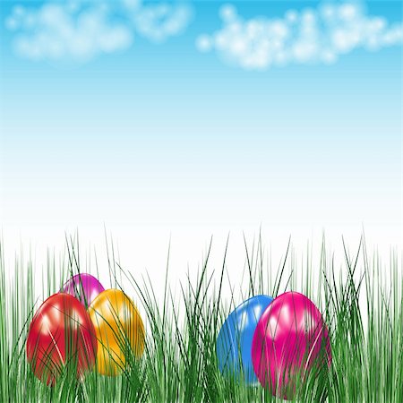 egg with jewels - Background with Easter eggs. Vector image. Stock Photo - Budget Royalty-Free & Subscription, Code: 400-04855514