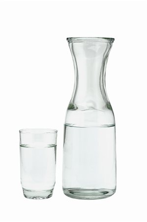 simsearch:400-04997063,k - Glass of water and pitcher on white background Photographie de stock - Aubaine LD & Abonnement, Code: 400-04855703