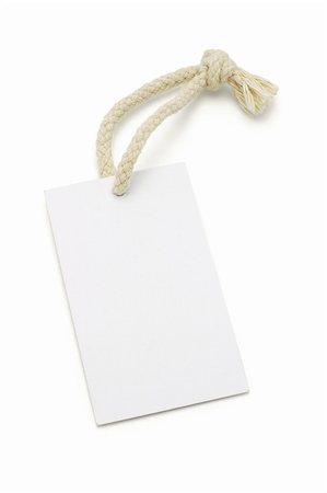 simsearch:400-05333011,k - Blank white tag with string on white background Photographie de stock - Aubaine LD & Abonnement, Code: 400-04855758