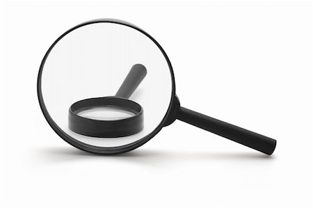 simsearch:400-04996978,k - Magnifying glass over a smaller one on white background Photographie de stock - Aubaine LD & Abonnement, Code: 400-04855760