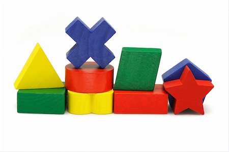 simsearch:640-02770835,k - Wooden geometric toy blocks on white background Stock Photo - Budget Royalty-Free & Subscription, Code: 400-04855810