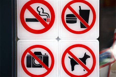 Prohibition white and signs Stock Photo - Budget Royalty-Free & Subscription, Code: 400-04856215