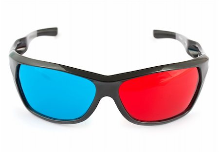 3d glasses in red and blue isolated on white background Stock Photo - Budget Royalty-Free & Subscription, Code: 400-04856252