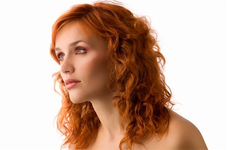 simsearch:400-06103705,k - sweet portrait of cute red haired young woman with great makeup Foto de stock - Super Valor sin royalties y Suscripción, Código: 400-04856352