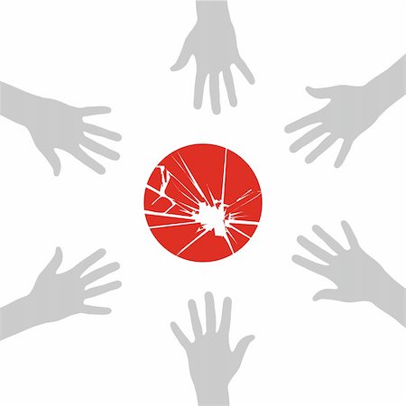 Group hands in a circle around the flag of japan. Vector available Stock Photo - Budget Royalty-Free & Subscription, Code: 400-04856494